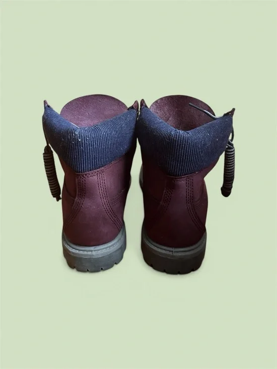 Timberland Burgundy Suede Lace-Up Ankle Boots - Picture 3 of 4